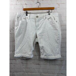 ZCO Jeans Shorts Womens Size 18 White Rolled Hem Casual